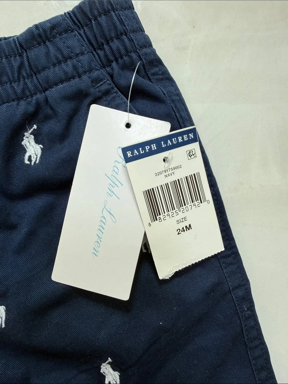 NWT Ralph Lauren Navy Embroidered Polo Toddler Shorts